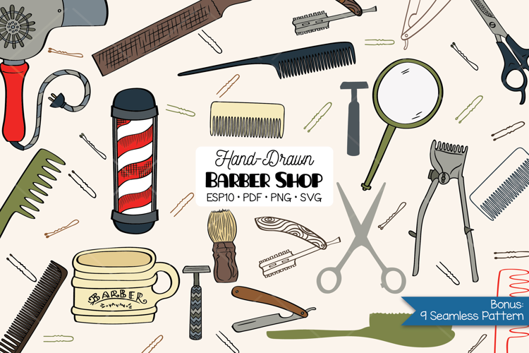 Color Barber Shop | Vintage Beauty salon, Hairdresser Doodle