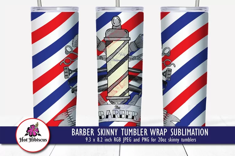Barber Tumbler Wrap | Barbershop Tumbler Wrap PNG