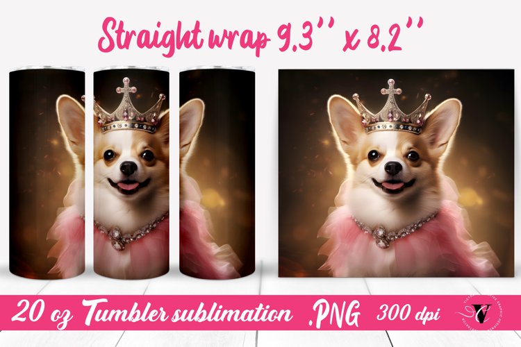 Glamour dog tumbler wrap | Cute dog design