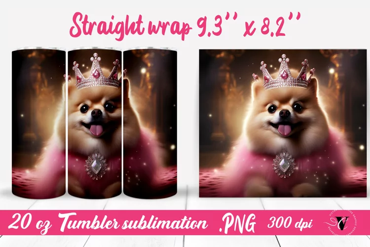 Glamour tumbler wrap | Cute dog design