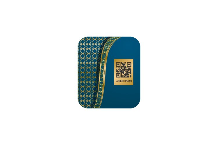 Barcode qr label and tag islamic theme isolated