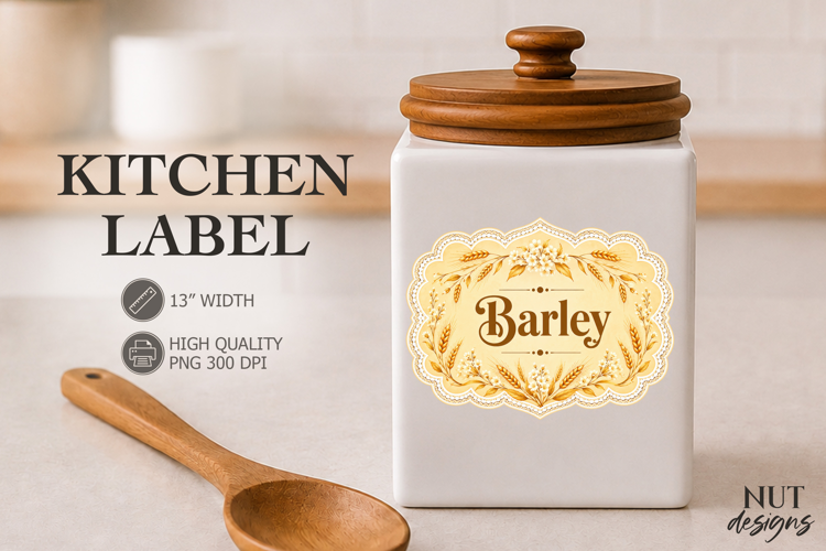 Barley Vintage Lace Kitchen Pantry label