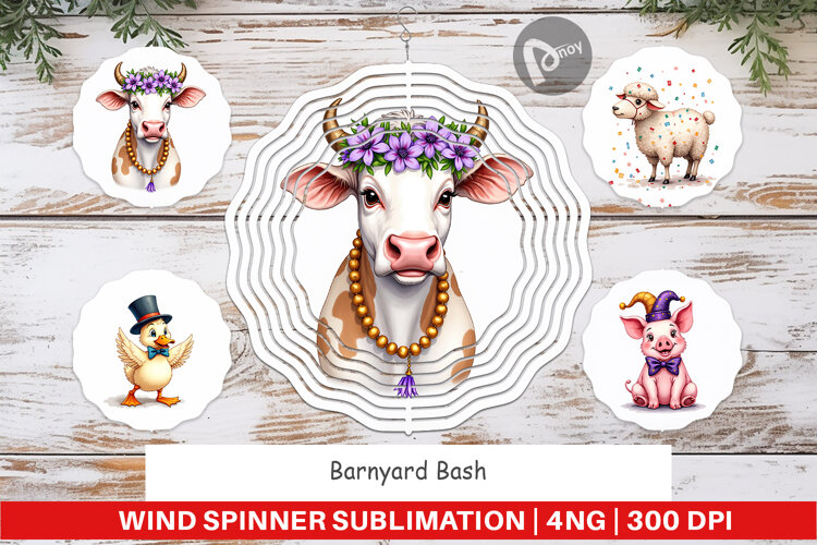 Barnyard Mardi Gras Wind Spinner example image 1