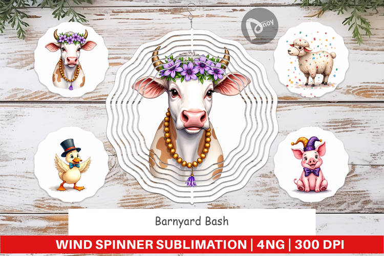 Barnyard Mardi Gras Wind Spinner