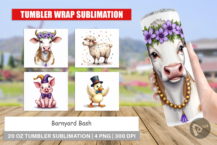 Barnyard Mardi Gras Tumbler