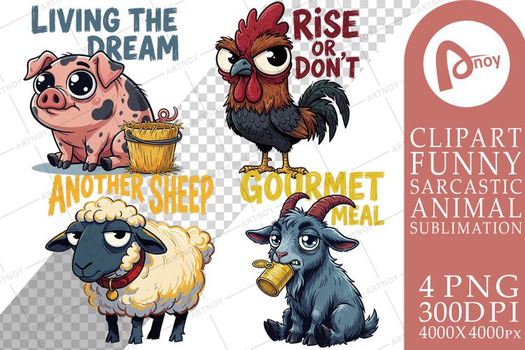 Sarcastic Animals Sublimation example image 1