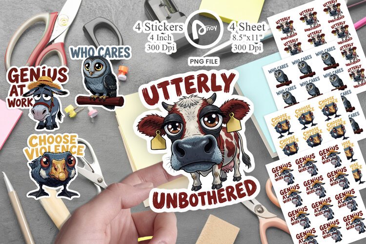 Sarcastic Barnyard Animals Sticker example image 1