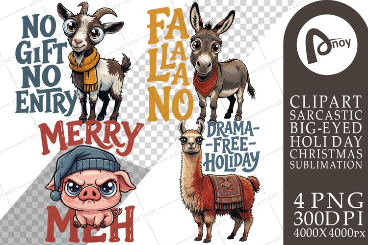 Barnyard Sarcastic Holiday Sublimation example image 1