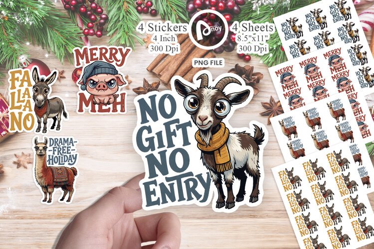 Barnyard Sarcastic Holiday Sticker example image 1