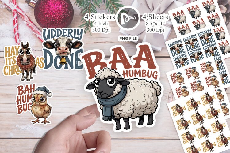 Barnyard Sarcastic Holiday Sticker example image 1