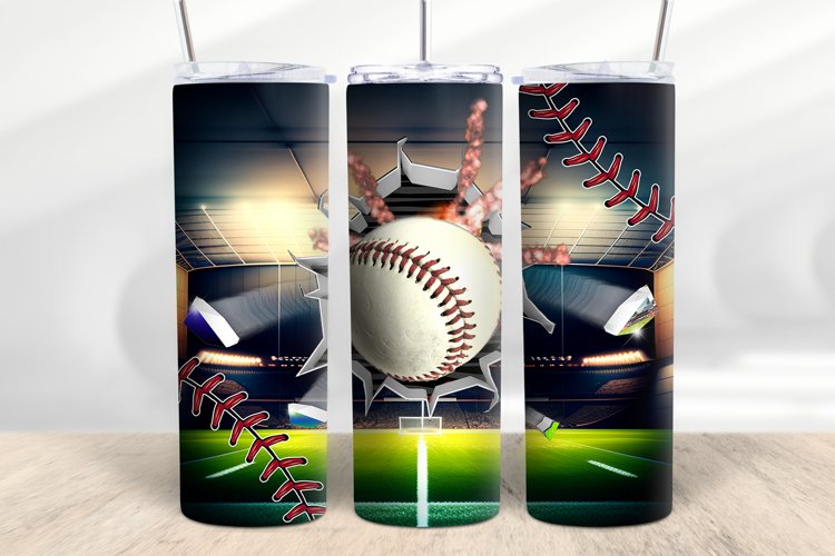 Baseball Tumbler Design Sporty Digital Tumbler 20oz Skinny