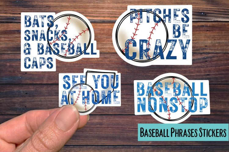 Baseball Distressed PNG Sticker Pack example image 1