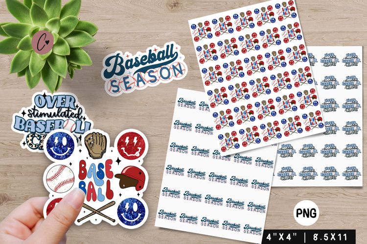 Retro Baseball Stickers | Baseball PNG