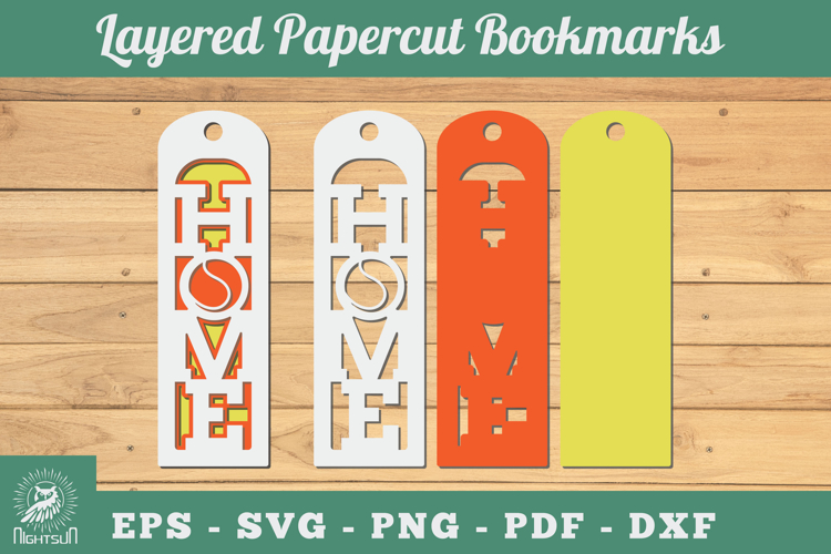 Baseball Home 3D Papercut Bookmarks SVG