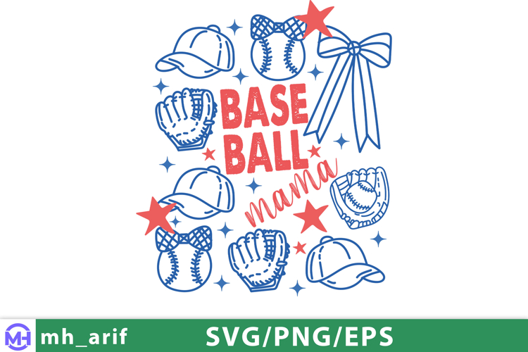 Baseball Mama Hand-Drawn SVG PNG Design