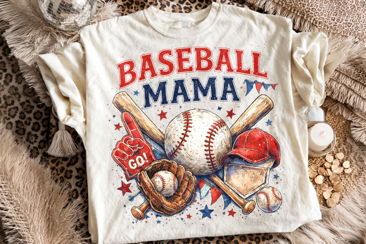 Retro Baseball Mama PNG, Baseball Game Day PNG, Sports Mom