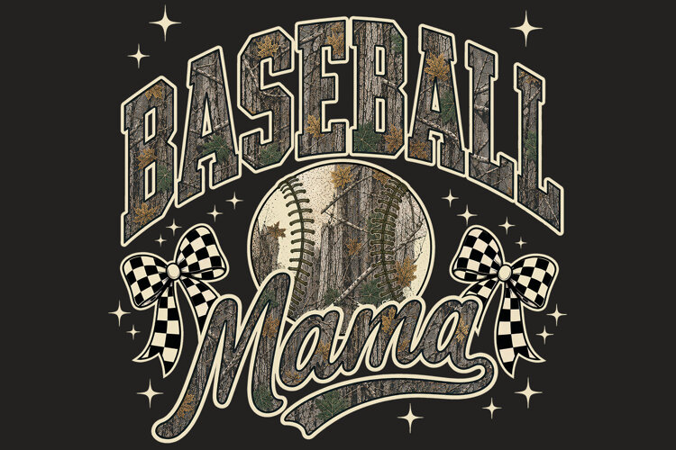 Camo Baseball Mama Mom Sublimation PNG Design example image 1
