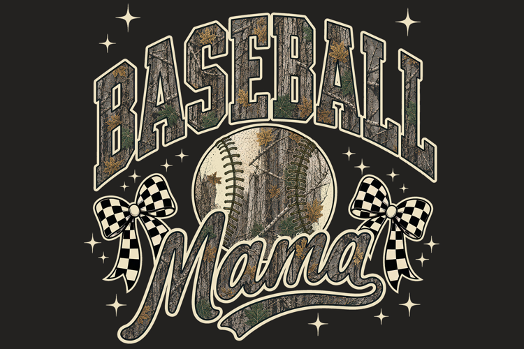Camo Baseball Mama Mom Sublimation PNG Design