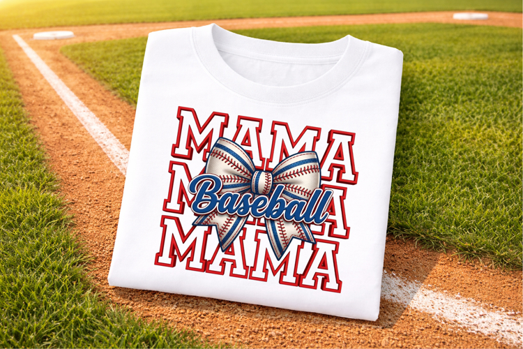 Baseball Mama Coquette Bow PNG