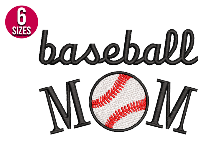 Baseball Mom Machine Embroidery Design - 6 sizes