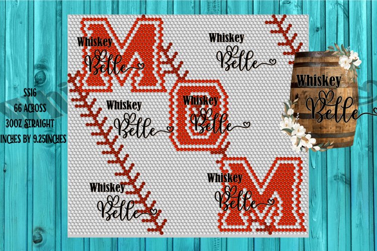 Baseball Mom 30oz Rhinestone Pattern