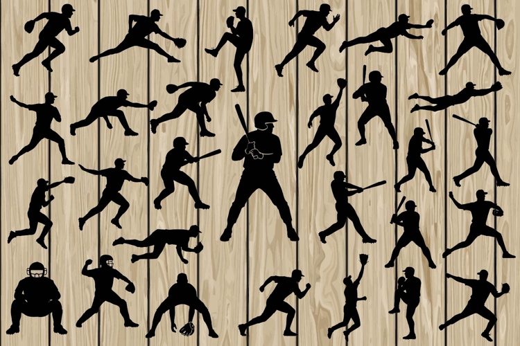 Baseball player silhouette SVG