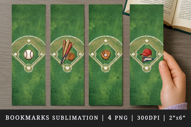 Baseball bookmarks printable sublimation bookmark design
