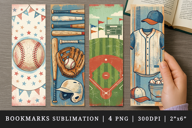 Baseball bookmarks printable sublimation bookmark design