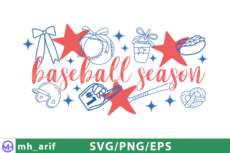 Baseball Season Hand-Drawn PNG Design