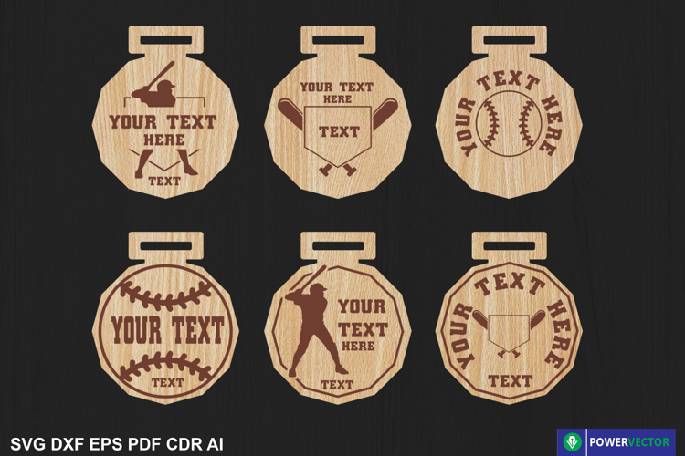 Custom Baseball Medals Awards Laser Cut and Engrave File