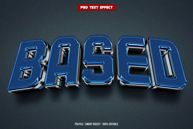 Based 3D editable text effect