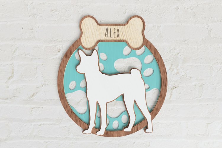 Layered Basenji Laser Cut File| Dog SVG example image 1