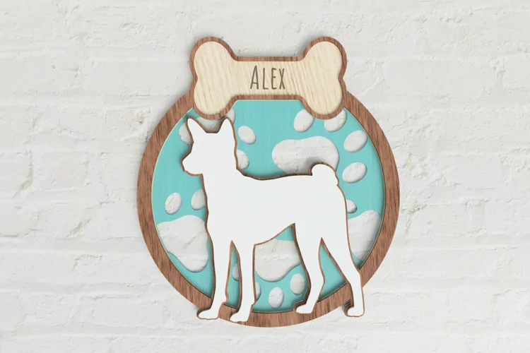 Layered Basenji Laser Cut File| Dog SVG
