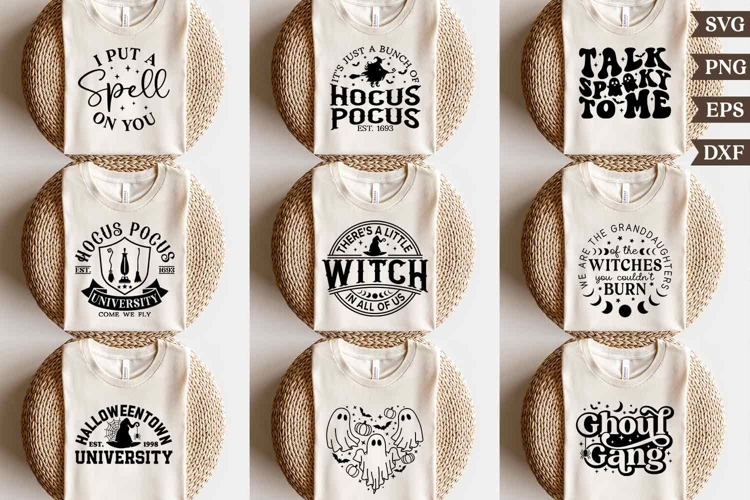 Halloween Witchy Shirt SVG Bundle, Retro Halloween T-Shirt