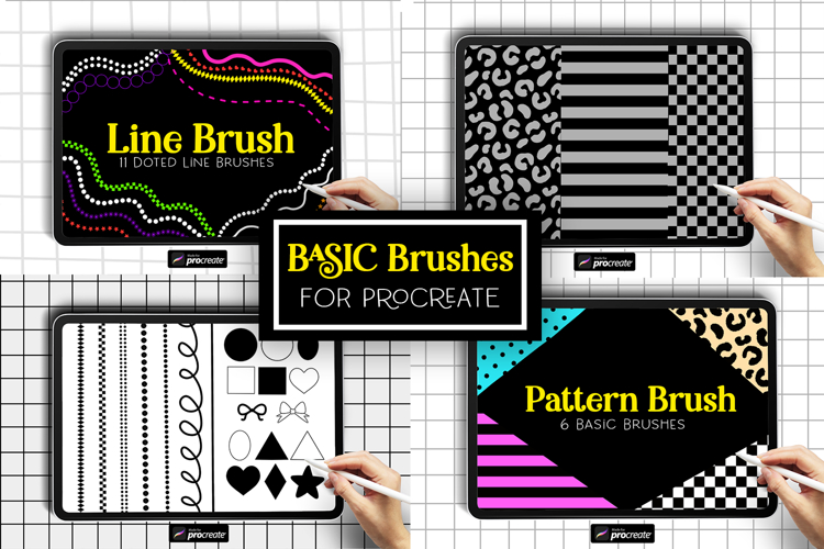 BASIC Essential Brushes for Procreate | Patterns & Stamps