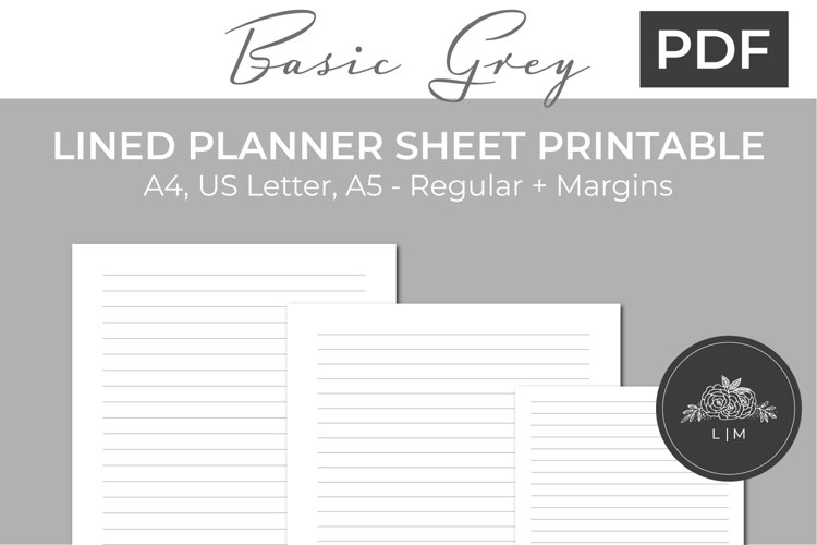 Lined Planner Printable - Lined KDP Interior - Lined Paper