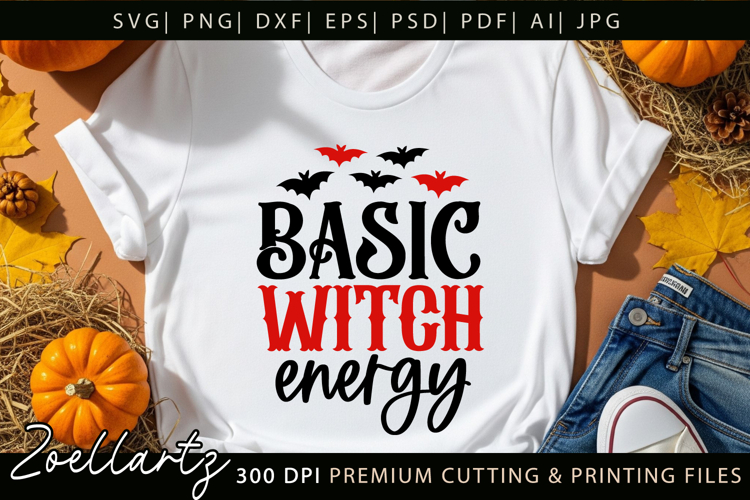 Funny Halloween SVG Basic Witch Spooky T-shirt Mug Design