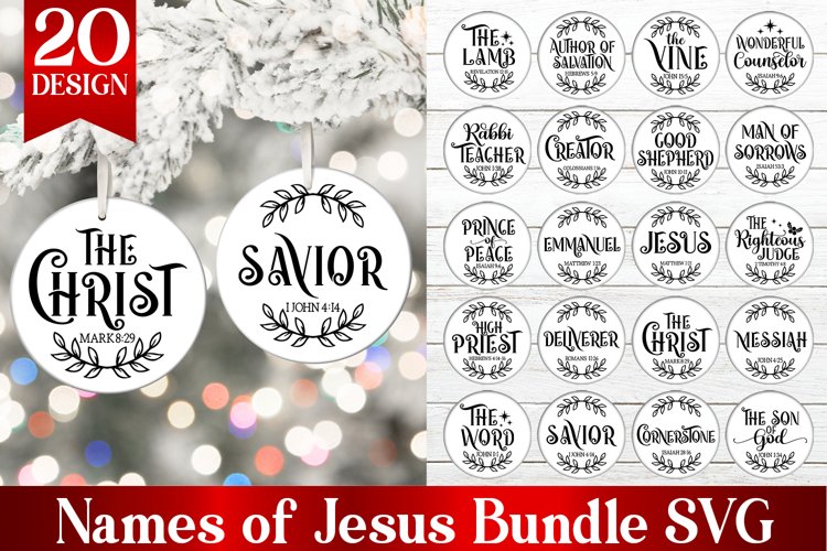 Names Of Jesus Ornament SVG Bundle Christian Christmas SVG Names Of Jesus Ornament SVG Bundle Christian Christmas SVG