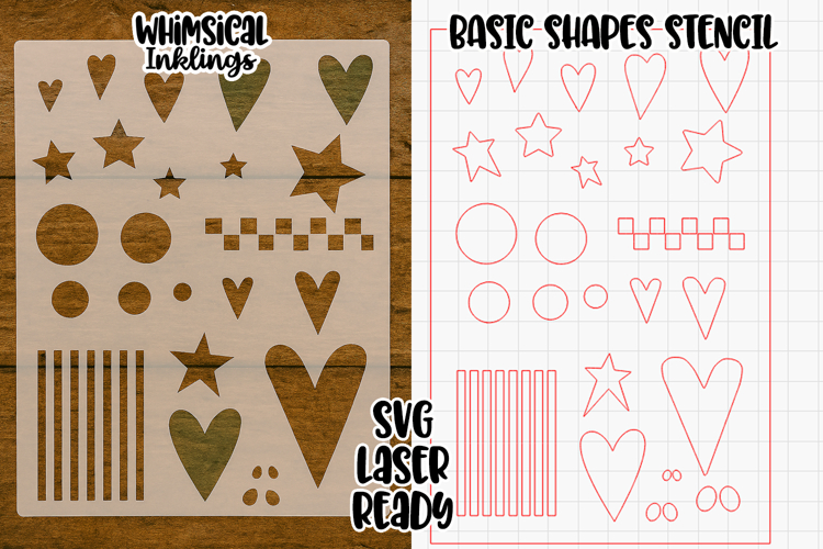 Basic Shapes Stencil Laser SVG| Cheek Stencil