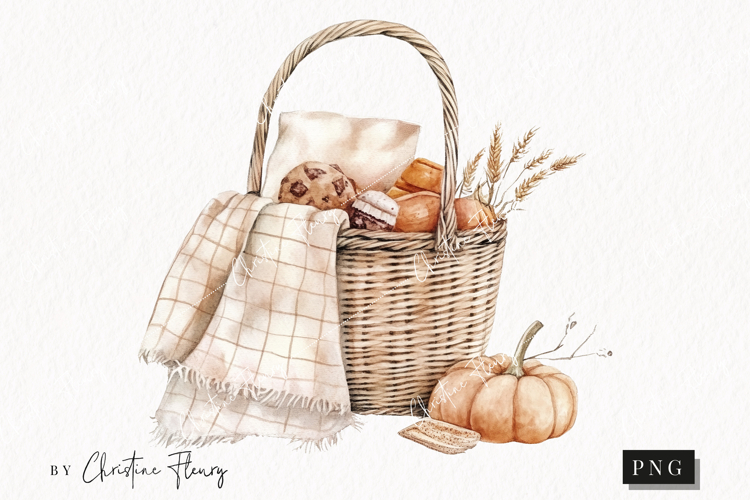 Cozy Fall Basket PNG
