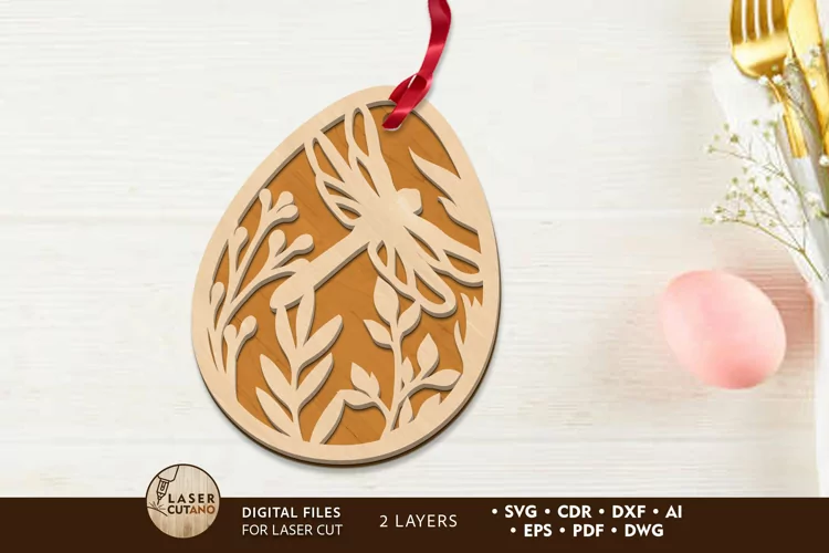 Easter Tag Layered Decorative Cut File