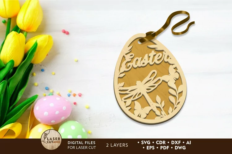 Easter Multilayer Tag for Home Decoration