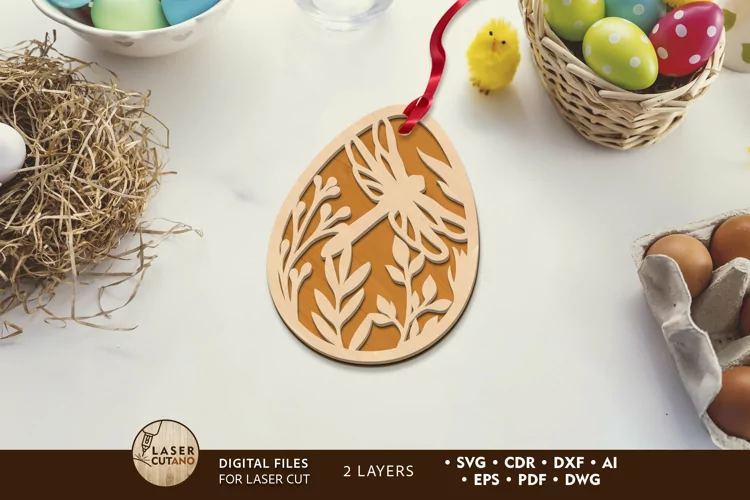Easter Egg Tag Dragonfly Template