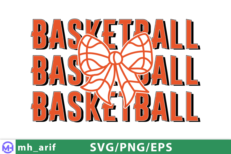 Basketball Bow SVG PNG T-shirt Design