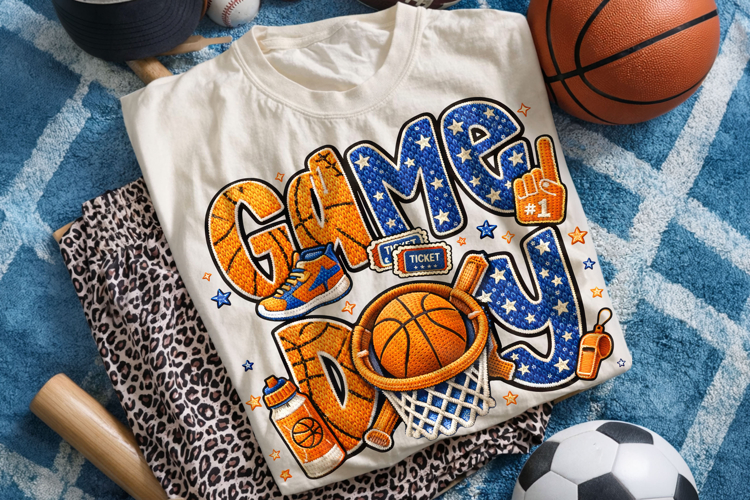 Basketball Faux Yarn PNG, Basketball Game Day PNG, Clipart