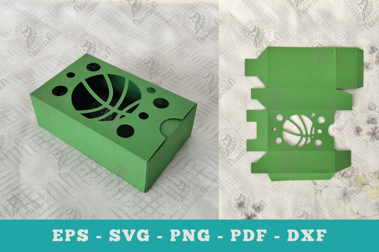 Basketball Gift Box Papercut Craft SVG