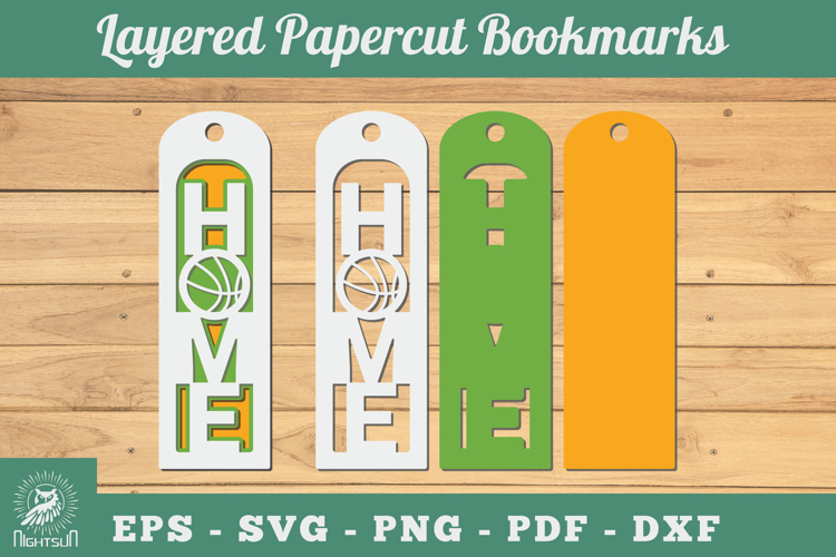 Basketball Home 3D Papercut Bookmarks SVG