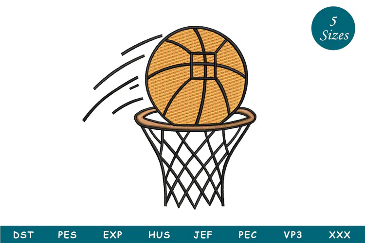 Basket Ball Embroidery Design