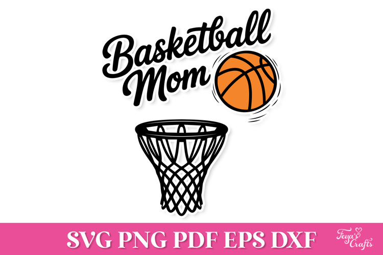 Basketball Mom SVG Quote with Basketball Hoop