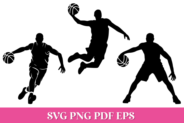 Basketball Players Silhouettes SVG Pack